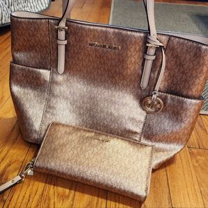 Michael kors tote and wallet